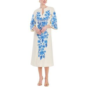 Mestiza New York Womens  Ines Caftan Midi Dress, Blue